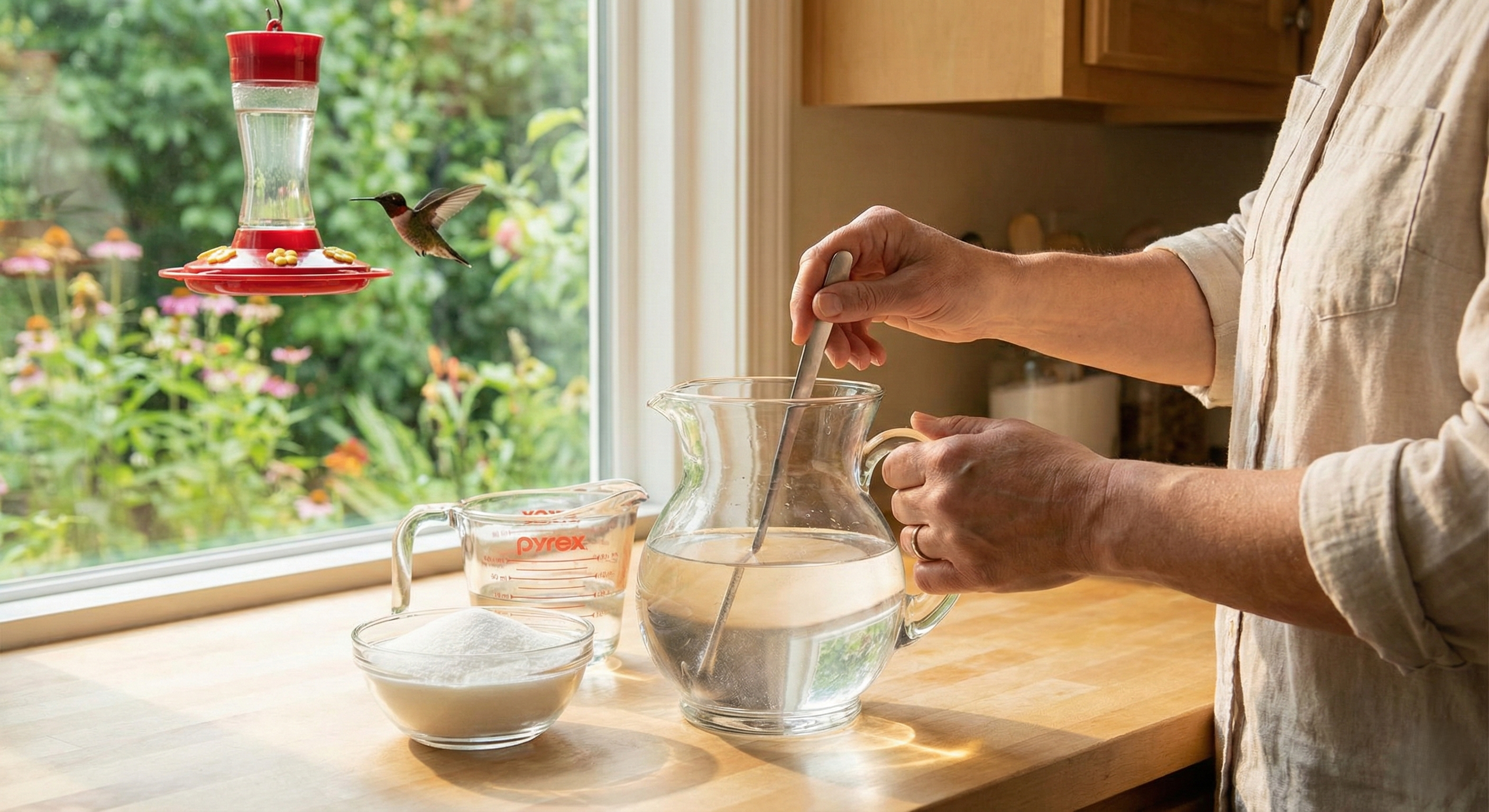 How To Easily Make Hummingbird Food: The Safe 4:1 Nectar Recipe